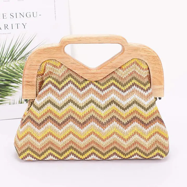 Chevron Chic Wood Frame Clutch