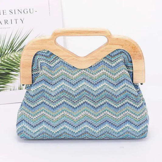 Chevron Chic Wood Frame Clutch