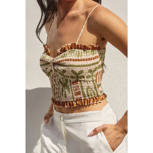 Smocked Sweetheart Crop Top