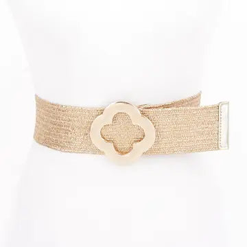 Metallic Clover Stretch Belt