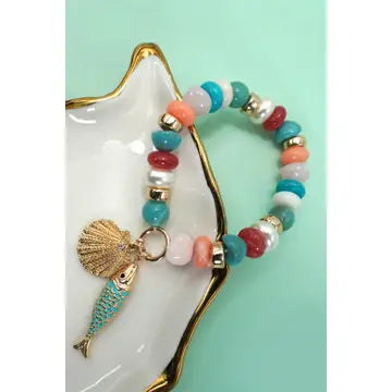 Mixed Beaded Fish/Shell Bracelet