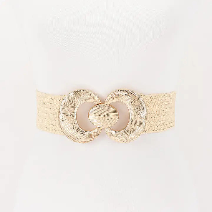 Straw Belt w/ Metal Buckle