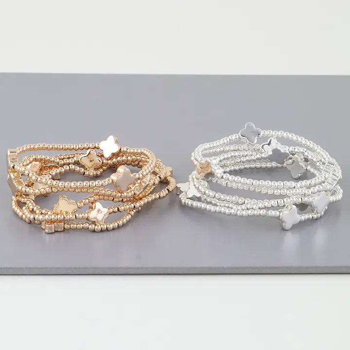 Multi Clover Beaded Bracelet