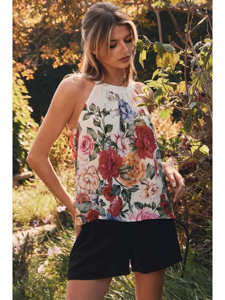 Rose Garden Relaxed Halter Top