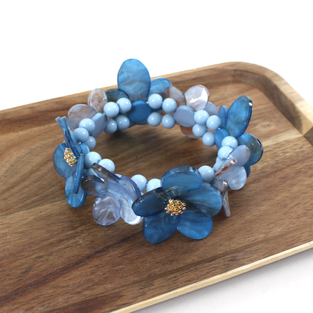 Vibrant Acrylic Flower Bracelet