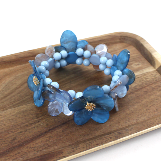 Vibrant Acrylic Flower Bracelet