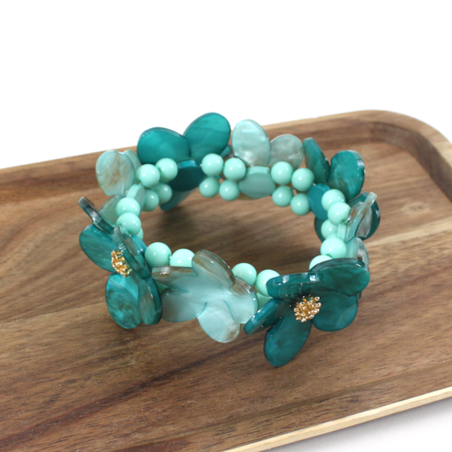 Vibrant Acrylic Flower Bracelet