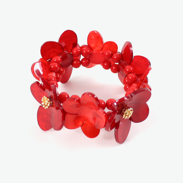 Vibrant Acrylic Flower Bracelet