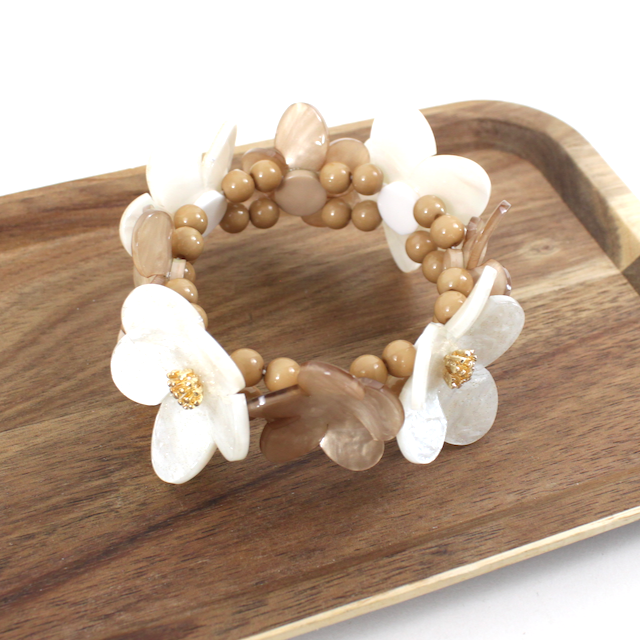 Vibrant Acrylic Flower Bracelet