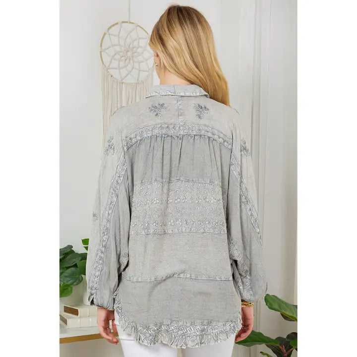 Bohemian Rayon Bat Sleeves Top