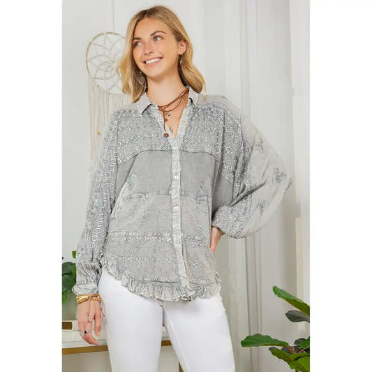 Bohemian Rayon Bat Sleeves Top