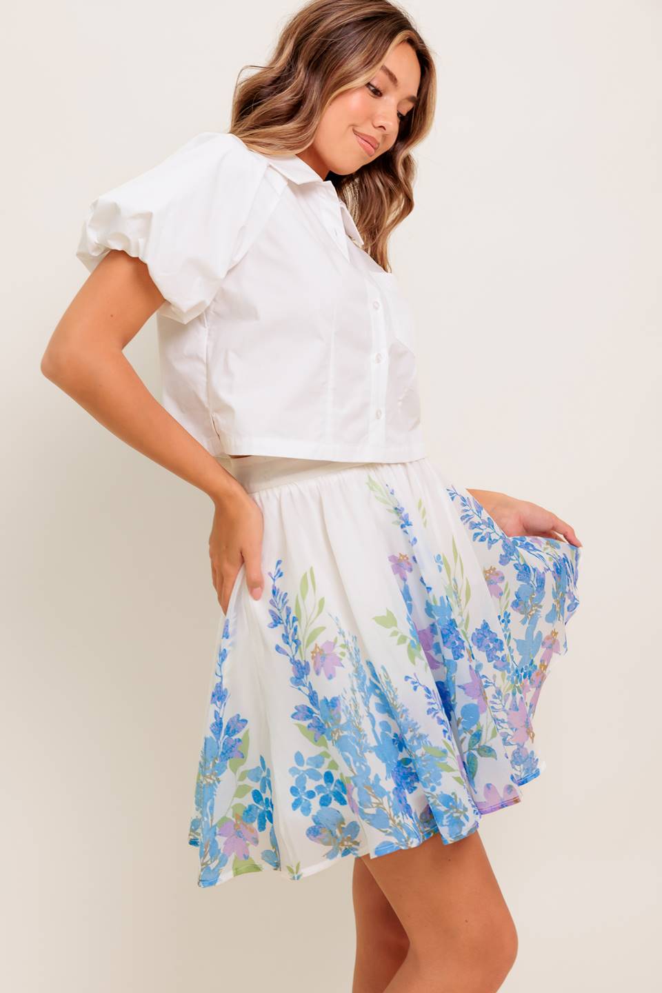 Floral Woven Mini Skirt