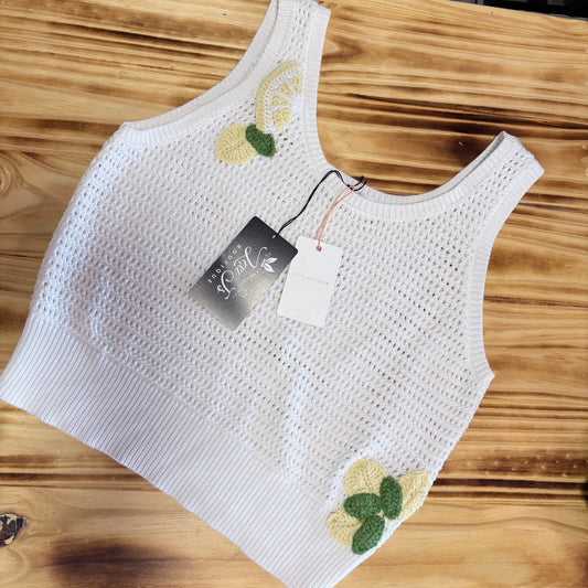 Off White Lemon Sweater Tank