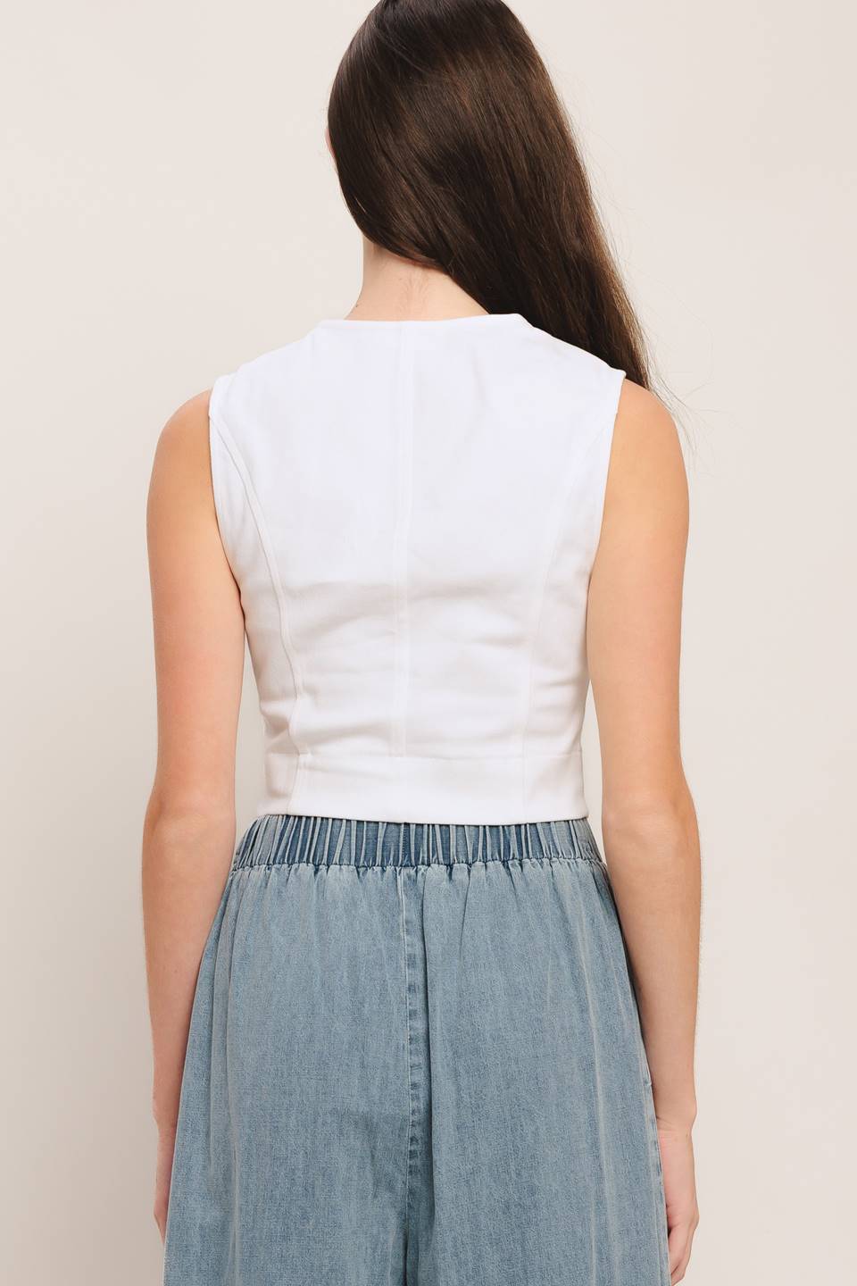 Button Down Crop Top