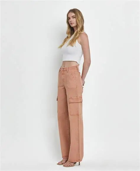 High Rise Utility Cargo Jeans