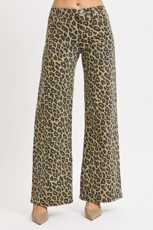 Slouchy Ankle Barrel Pants in Leopard