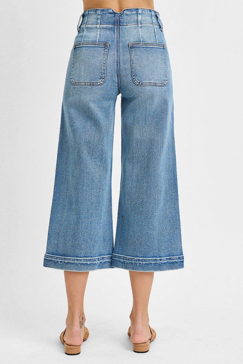 High Rise Crop Wide Leg Jeans