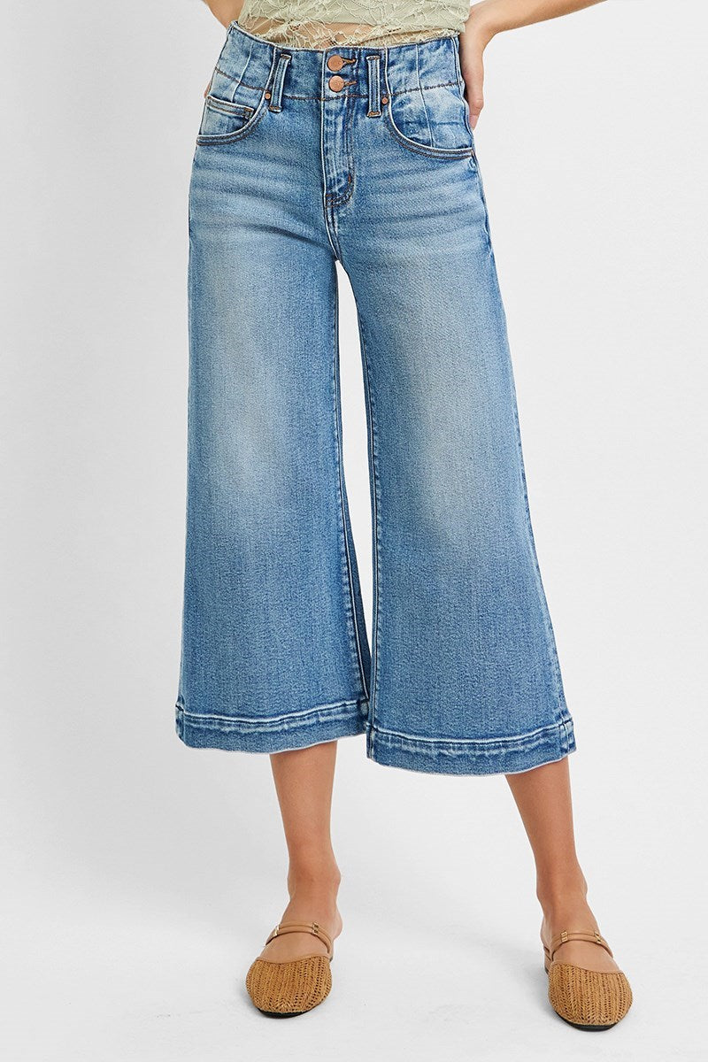 High Rise Crop Wide Leg Jeans