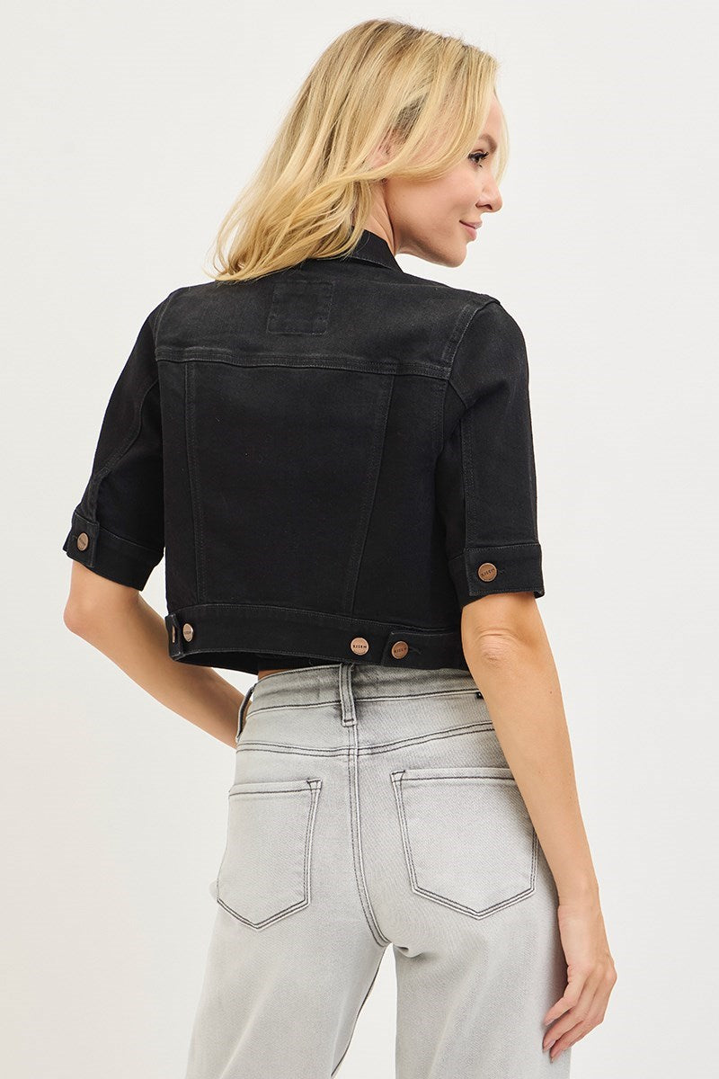 Elbow Sleeve Cropped Jacket