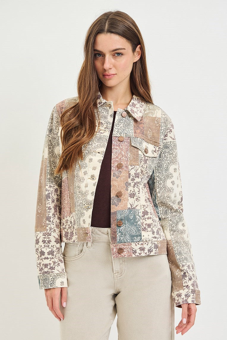 Paisley Print Denim Jacket