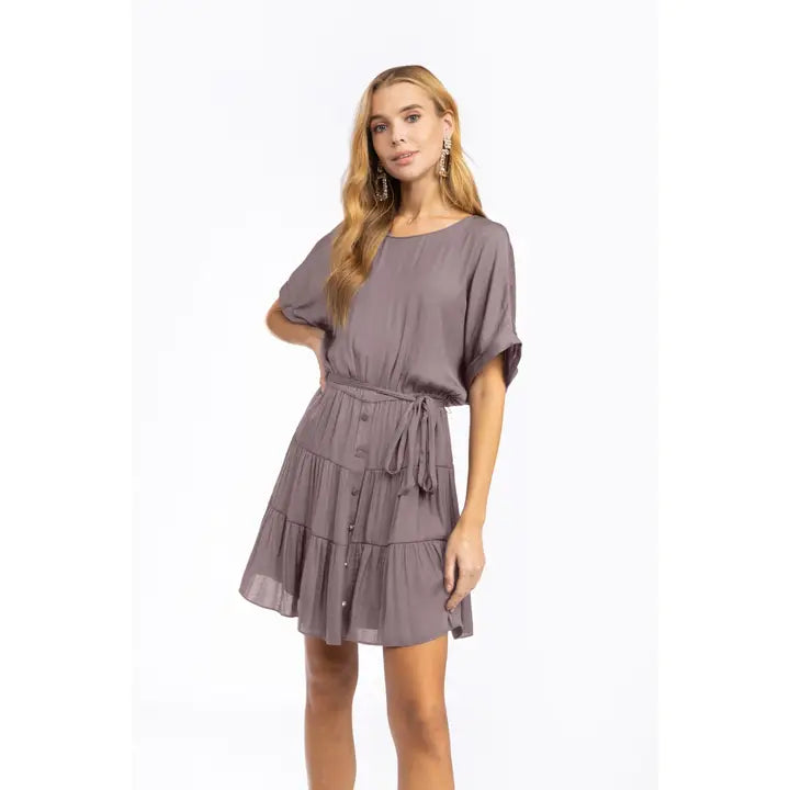 Short Sleeve Tiered Mini Dress