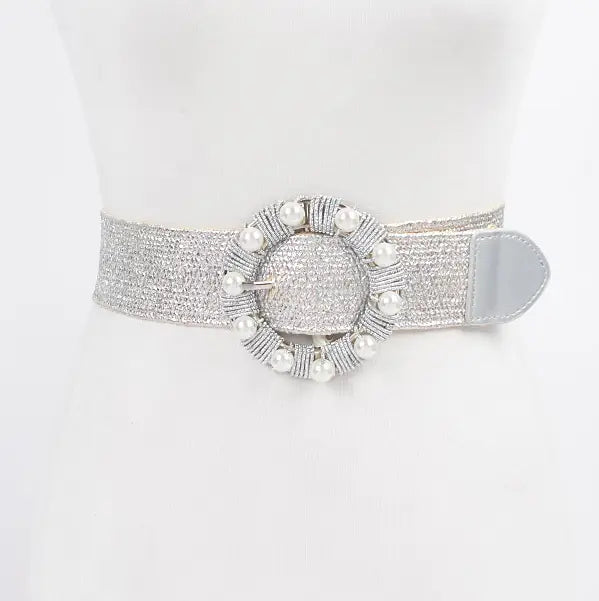 Metallic Pearl Stretch Belt