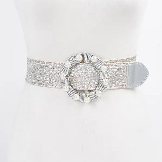 Metallic Pearl Stretch Belt