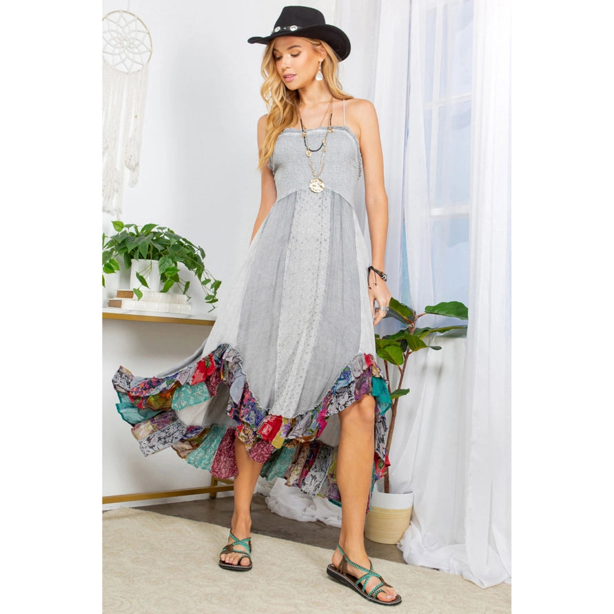 Smocked Bliss Boho Mid-Length Dress