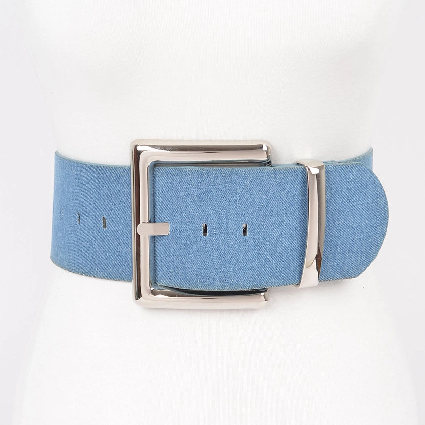 Wide Denim Belt