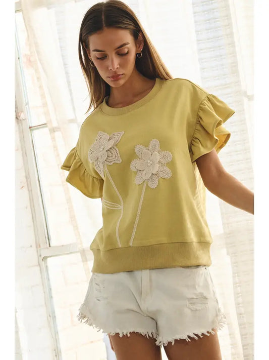 Short-Sleeve Sweatshirt Top