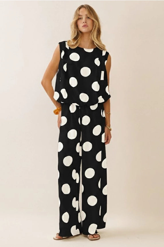 Polka Dot Pintuck Top