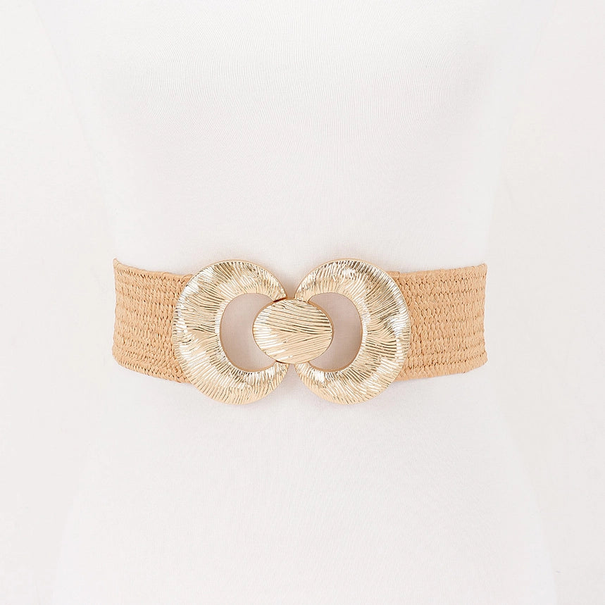 Straw Belt w/ Metal Buckle