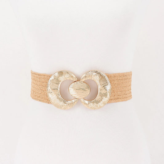 Straw Belt w/ Metal Buckle