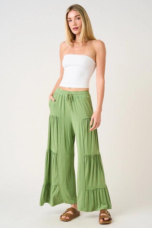 Tiered Mineral Wash Pants