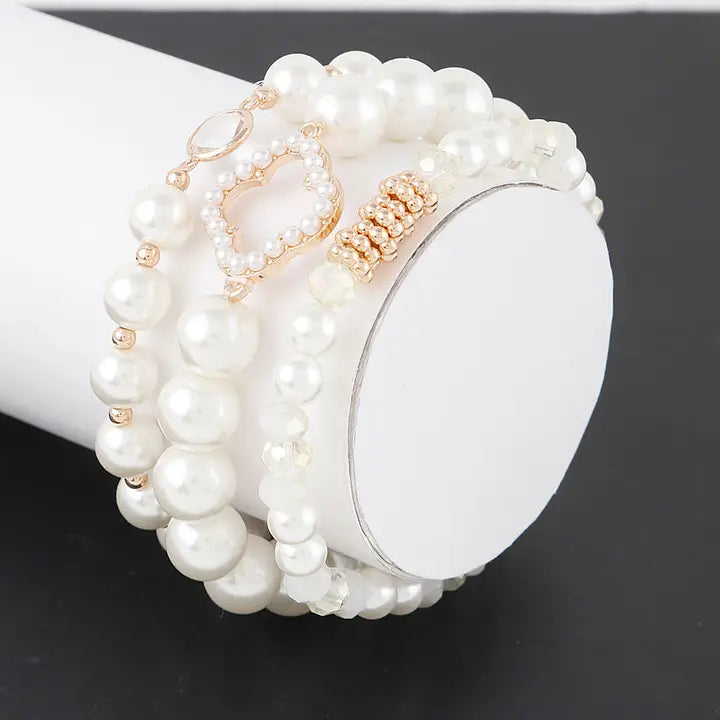 Triple Clover Beaded Bracelet