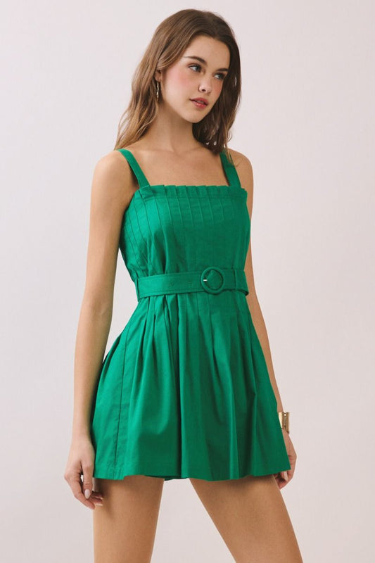 Pleated Bodice Mini Dress