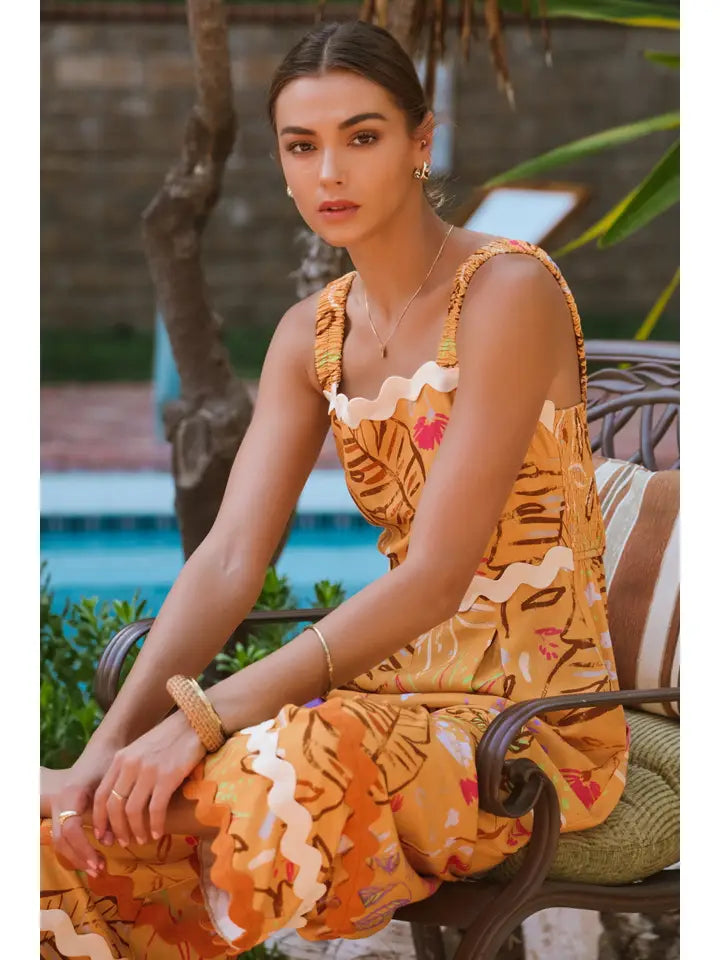 Sleeveless Midi Ric Rac Jumpsuit