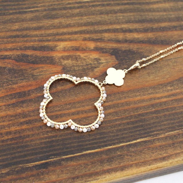 Clover Glass Bead Necklace