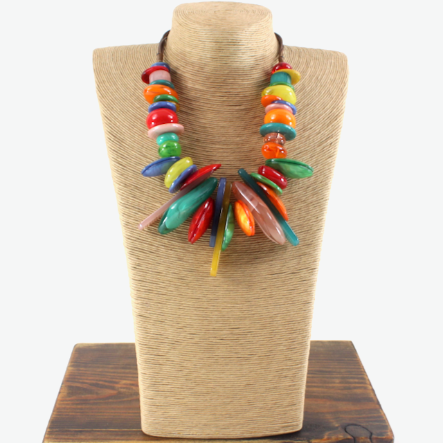 Organic Shapes Beaded Necklace