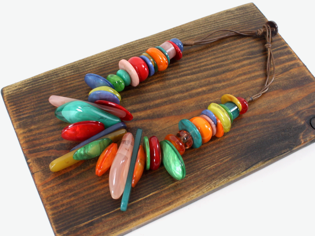 Organic Shapes Beaded Necklace