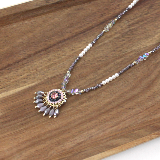 Ornate Pendant Beaded Necklace