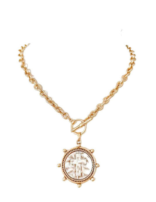 Cross Coin Necklace