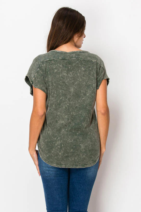 Mineral Wash Print Top