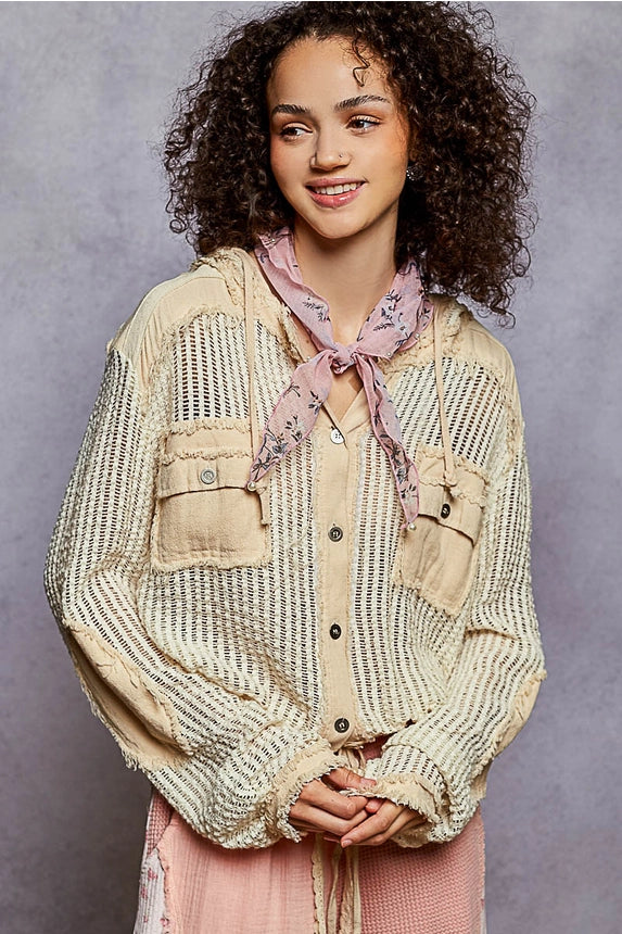 Casual Mesh Sleeve Jacket
