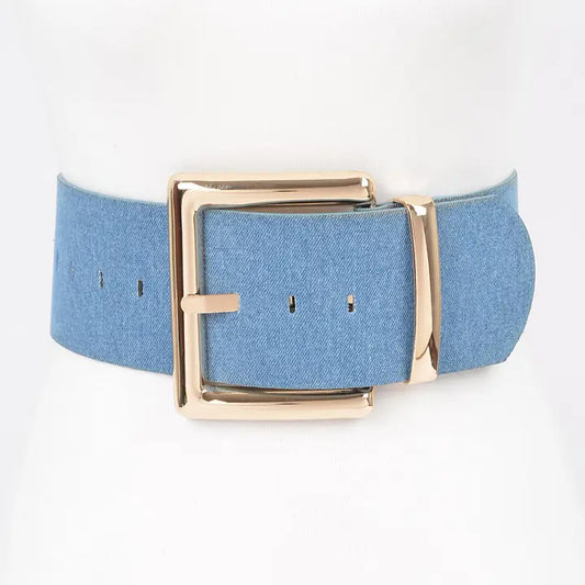 Wide Denim Belt