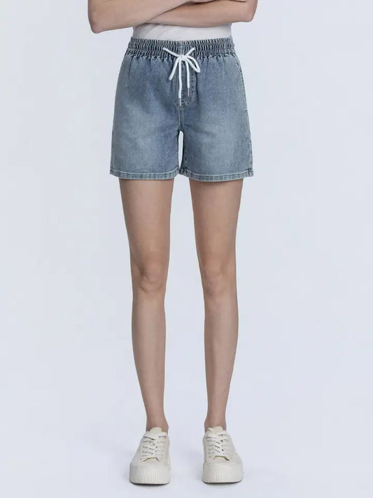 Denim Drawstring Shorts