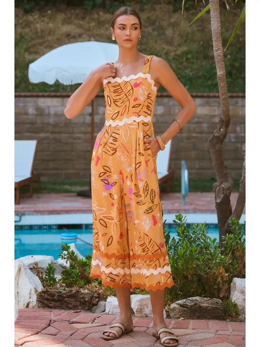 Sleeveless Midi Ric Rac Jumpsuit