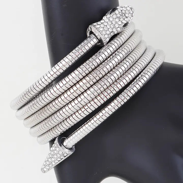 Coiled Bejeweled Snake Bracelet