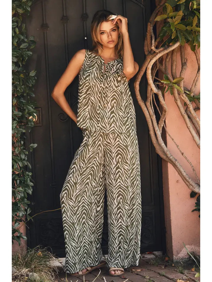 Zebra Wide Leg Pants