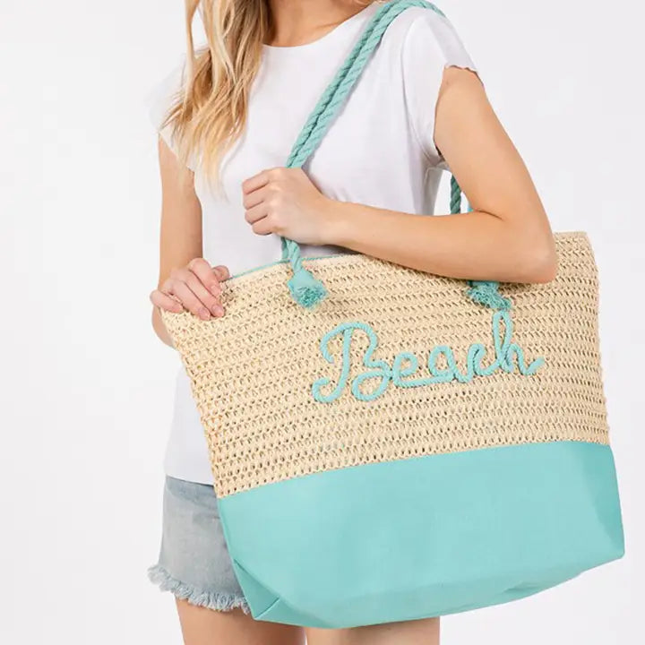Rope Strap Crochet Beach Bag